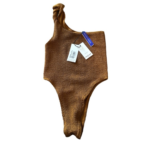 NWT BOND-EYE x Kate Bock Cedar BrownTwist Strap Oscar One Piece Swimsuit, O/S - Picture 8 of 11
